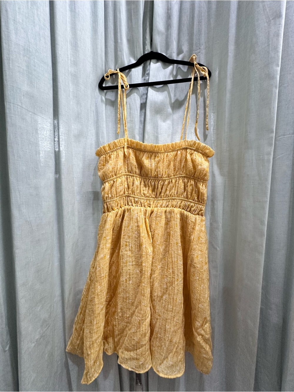 Forever 21 Yellow Smocked Waist Dress size S